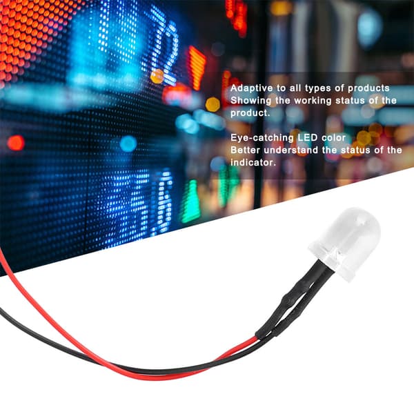 50 stk. 12V LED Pre Wired Lysdiode 10 mm Rundt Hode Lysperle DIY Deler Oransje Belysning