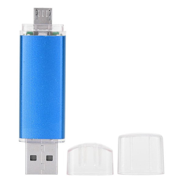 2 i 1 USB Flash Drive OTG USB2.0 U Disk Høj Kapacitet Datalagring Memory Stick Blå128GB
