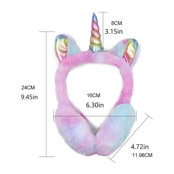 Sateenkaari-korvanlämmittimet naisille Lapsille Tytöille Gradientti-korvat Taittuvat Pehmeä plyysi Mukavat korvanlämmittimet Talvi-korvanlämmittimet Joululahja