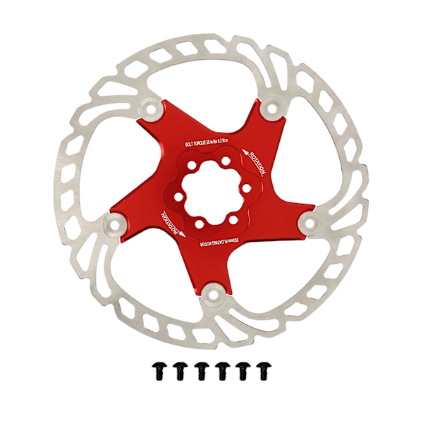 Landeveissykler Bremseplate med 6 bolter Stor hul rød sykkel flytende bremseplate for utskifting 203mm/8in