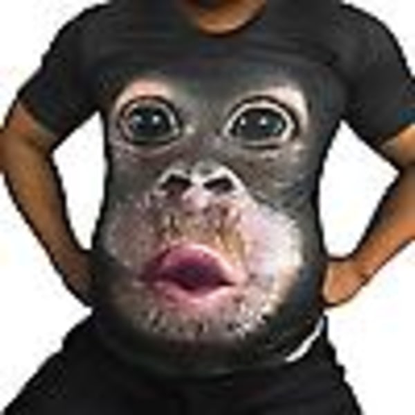 Mies Rolig Gorilla Monkey 3d-tryckt T-paita Casual Kortärmad Rund krage Toppar