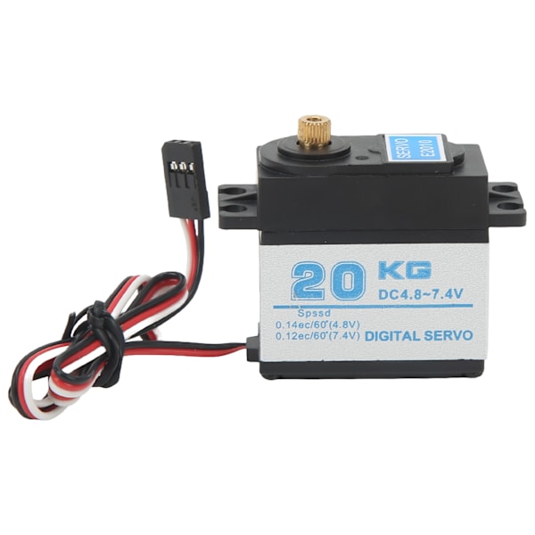 20KG RC Servo High Torsion Koppar Aluminium Gear Vattentät Digital Servo med 25T Arm för 1/10 1/8 RC Crawler Truck