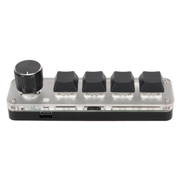 USB Mini 4-knapps tastatur med ratt Blå switch RGB-bakgrunnsbelysning Dual Mode-tilkobling DIY Programmerbar Makro Mekanisk Tastatur