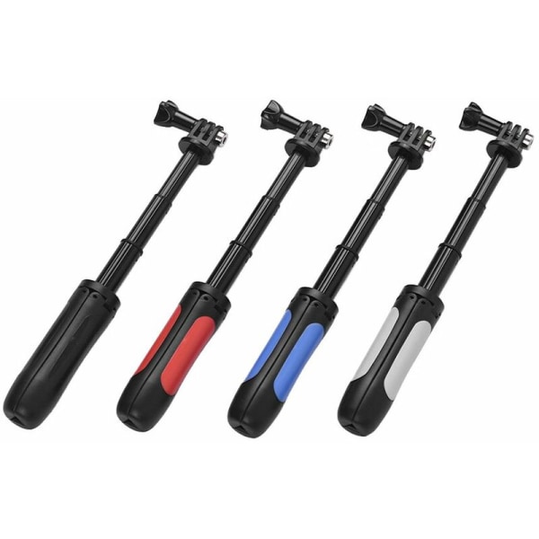 Mini Extension Selfie Stick Stativhandtag för GoPro Hero 3/5/4/3+3 för Yi Lite/4k/4k+ för SJCAM/Andoer/AKASO sportactionkamera, modell: Röd