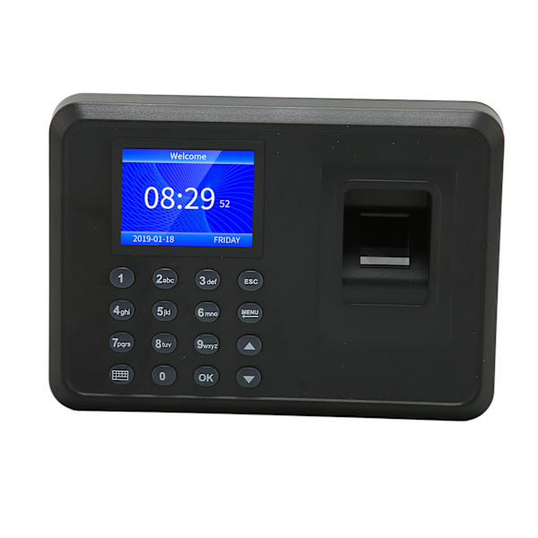 Fingerprint Attendance Machine 2,4 tum 1000 Användarkapacitet Namn Display Biometrisk Fingerprint Machine 100‑240V amerikansk kontakt
