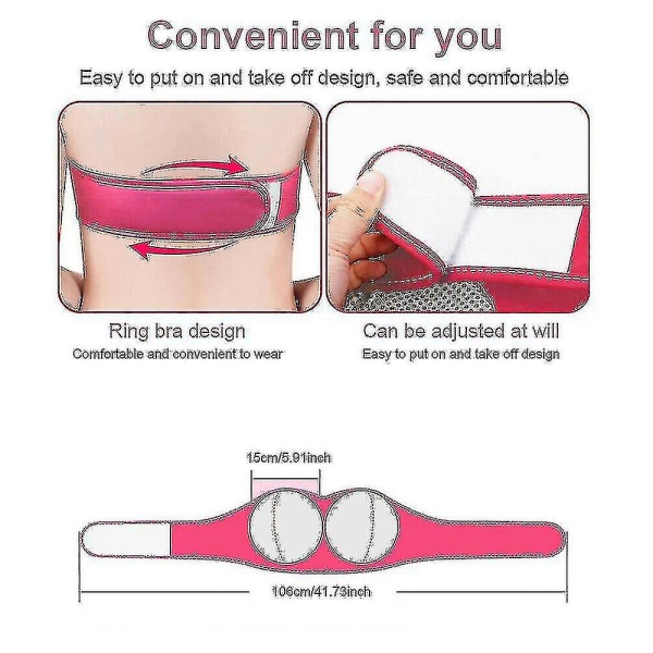 Electric Chest Enlarge Massager Breast Enhancer Booster Heating Breast Stimulator Red Rechargeable