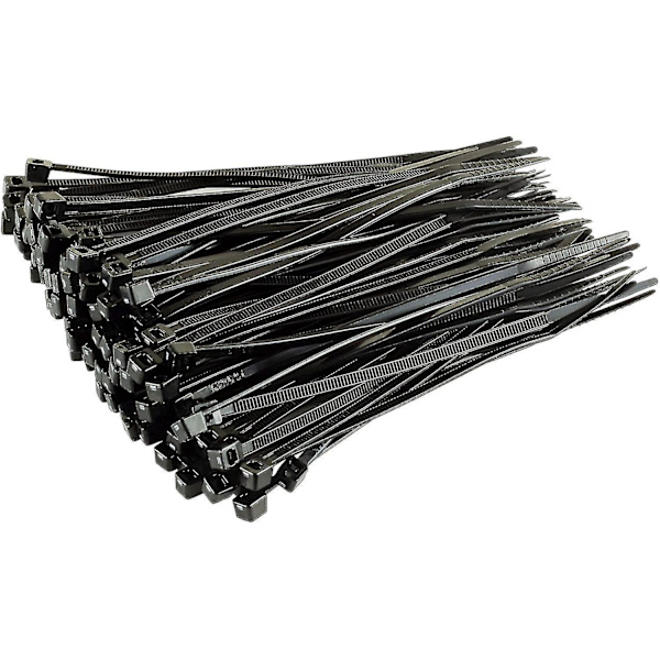 Sølv Nylon Kabelbinder, 370mm x 4.8mm, Pakke med 100