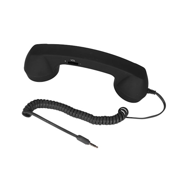 Mobiilipuhelinluuri USB C Säteilyturvallinen vintage-puhelinluuri 3,5 mm liittimellä älypuhelimelle musta