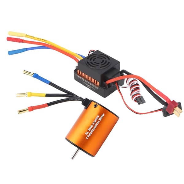 3650 4300KV Børsteløs Motor 60A ESC Opgraderingsdele Tilbehør til 1/10 RC Bilmodel