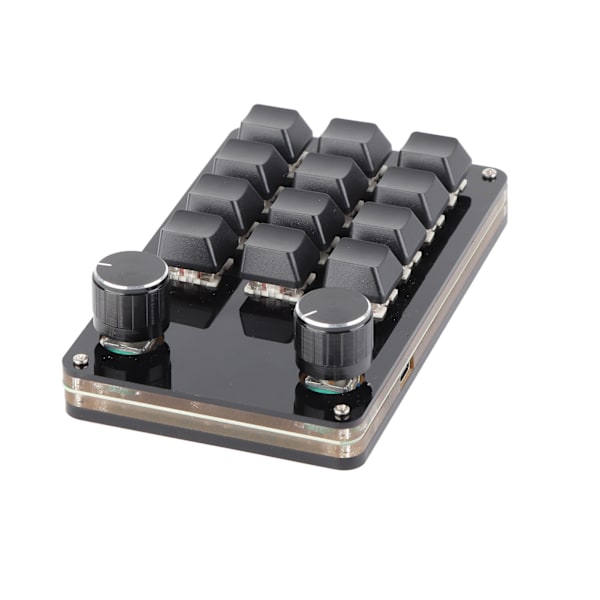 Rødt Bryter Makro Tastatur Plug and Play Ergonomisk Tilpassede Knapper USB Mini Tastatur for Desktop PC 12 Taster 2 Knapper
