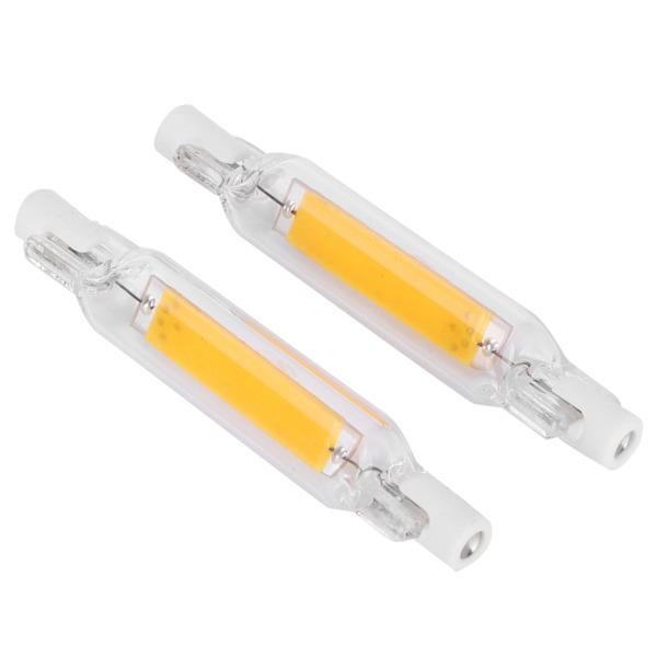2 stk R7S COB-lampe 5W 78mm Highlight Dobbel Endet Flom Lyskilde Tilbehør 230V Varmt Hvit 3000K