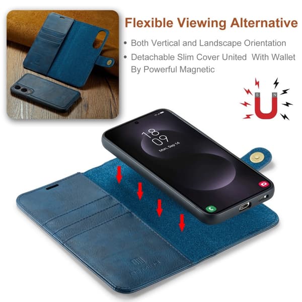 DG.MING Galaxy S25 Edge 2i1 Magnet Etui / Cover Blå 146