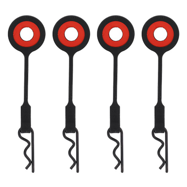 4st RC karossklämmor Pins RC bilskal kaross fasta klämmor Hållare Silikon Metall Universal för 1/10 modell bilsvart