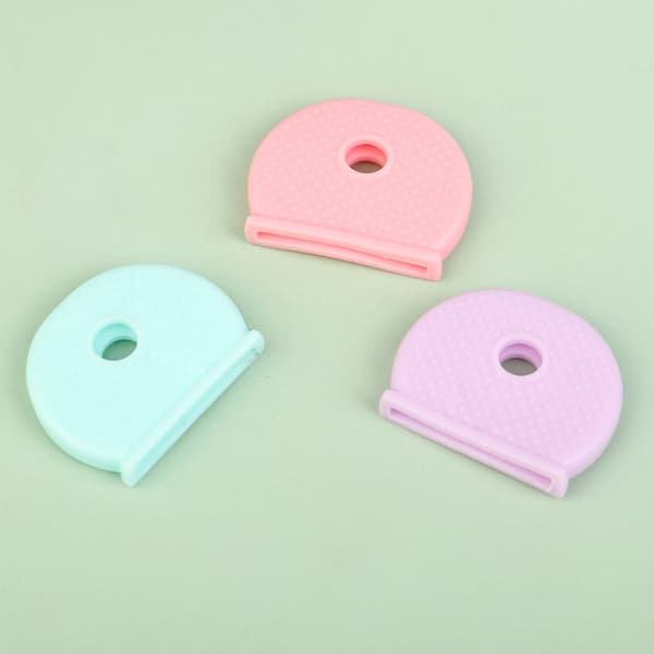 【NX】10 stk. blandede farver PVC-nøglehætter Topper Elastisk etui til DIY-nøgle