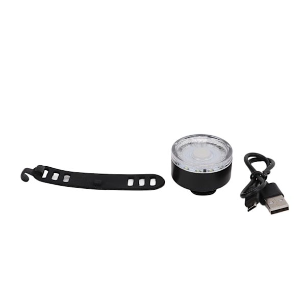 Sykkel Advarsels Baklys Vanntett USB Oppladbar Ultra Lys Rundt Baklys for Landeveissykler Hvit