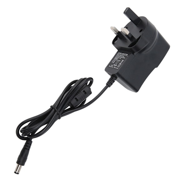 Effektpedal Strømforsyningsadapter 9V 1A for elektrisk gitar, orgel, keyboard, forsterker 100‑240V UK-kontakt