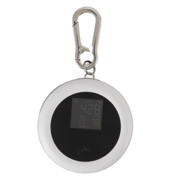Infraröd mini CO2-detektor 3-i-1 bärbar LCD-temperaturluftfuktighetsanalysator för hemresor inomhus Vit