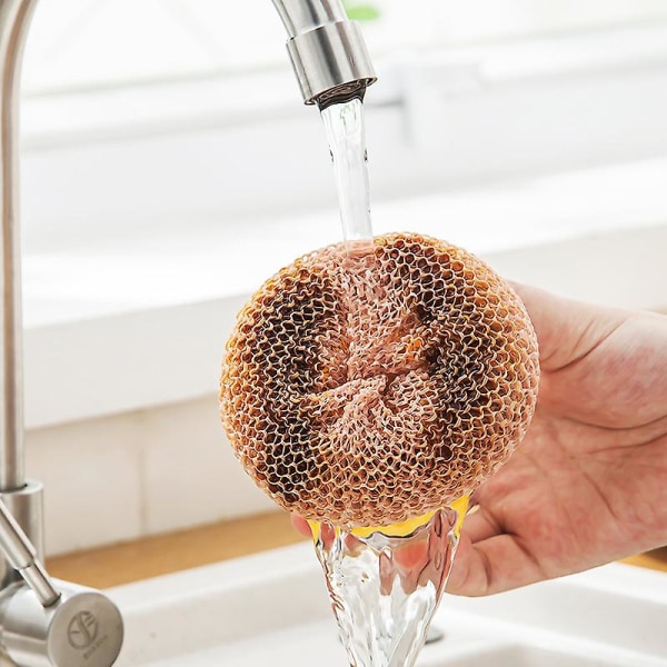 Lazy Pot Vaskebørste Kjøkken Stål Ball rengjøringsbørste skader ikke potten Black