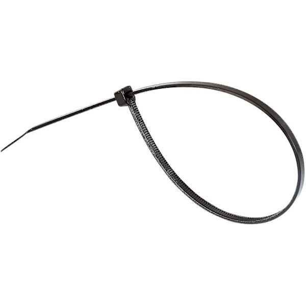Sølv Kabelbinder - Pakke med 100, 370mm x 4.8mm - Premium Nylon Zip, Sort 300mm x 4.8mm