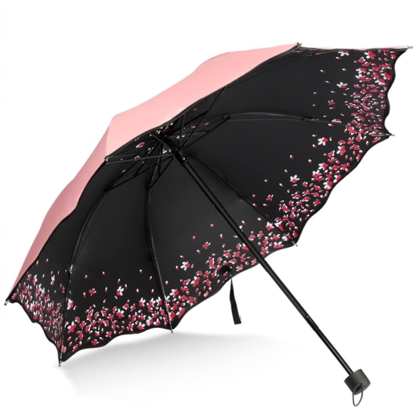 Sakura Sateenvarjo tuulenpitävä Anti Rain/Aurinko, Kirsikankukka Taittuva Sateenvarjo