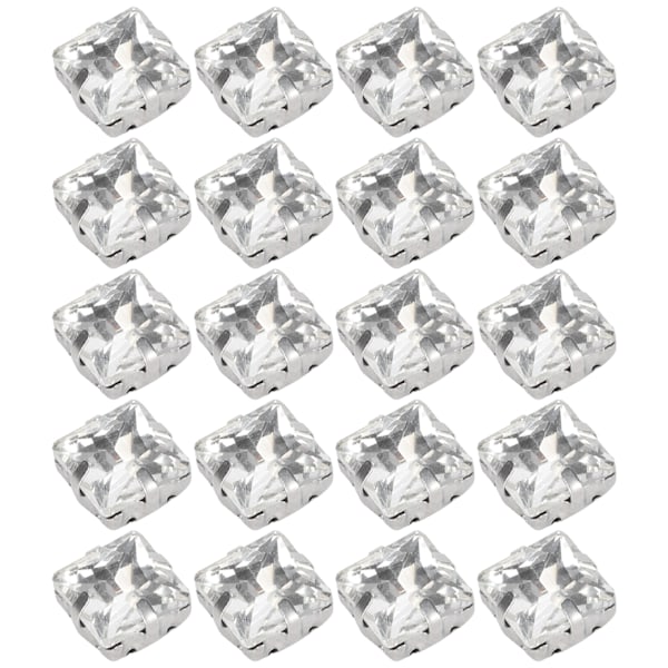 20 kpl Kynsistrassit Kiiltävät DIY Käsinommeltavat Kengänkoristeet Vaatetustarvikkeet (11mm Neliön Muoto)