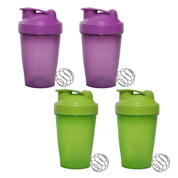 [4 stk] 20-ounce shakerflaske med wirepiskerbolde, inklusive shaker