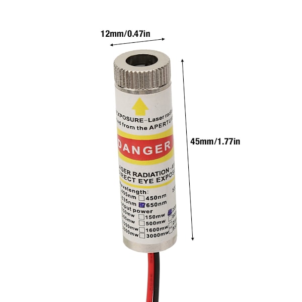 200mW Rød Lasermodul 650nm Bølgelengde Lyslasermodulhode 5V