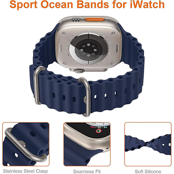 Ocean Bands 4-pakkauksessa Apple Watch Series 8:lle - Vaihtohihna