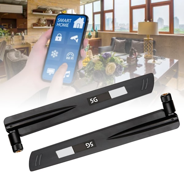 2 stk 5G Antenne SMA Hane Høy Forsterkning IoT Ekstern Fullbånd Rundstrålende Antenne for Router