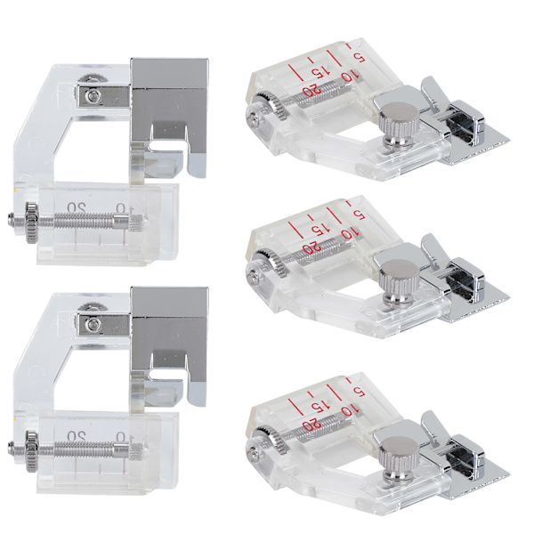 5 Styck Justerbar Bias Tejp Binder Foot Presser Sy Multifunktionsmaskin Tillbehör Passning