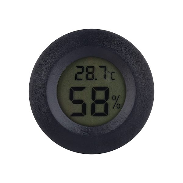 Hilitand Digital Cigarr Humidor Hygrometer Termometer Black Round Face Lagererbjudande