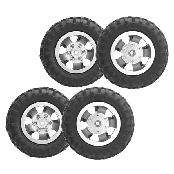 2st RC Twin Däck Hjul Däck 55mm Dia Passform för WPL D12 1/10 Fjärrkontroll TruckSilver