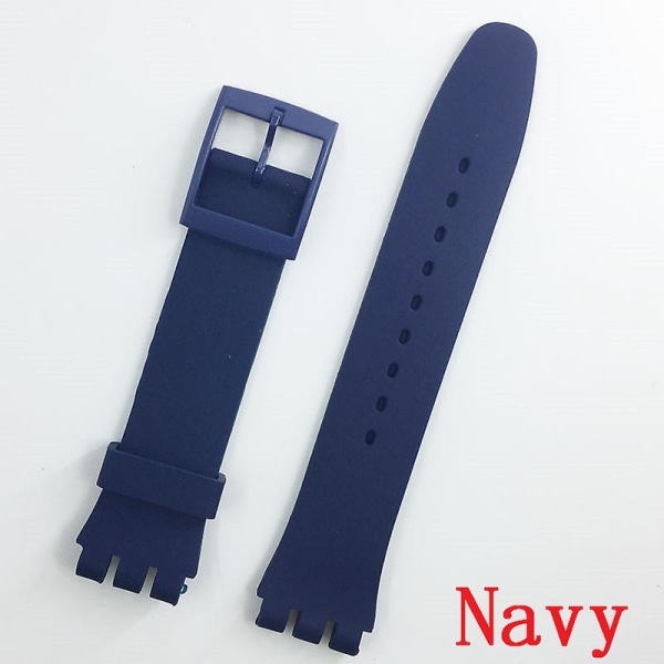 For Mr Neng Black Watchband For Swatch-rem Spänne For Swatch Silikonarmbånd 17mm 19mm 20mm