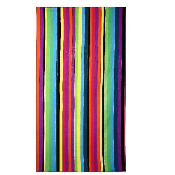 Ekstra stort stribet regnbue strandhåndklæde badelagen Hurtigttørrende poolhåndklæde