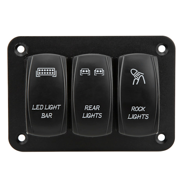 5Pin 3 Gangs vippbrytare Panel Led Light Bar Switch Blå Bakgrundsbelysning DC12‑24V för Marine Båt Bil ATV UTV