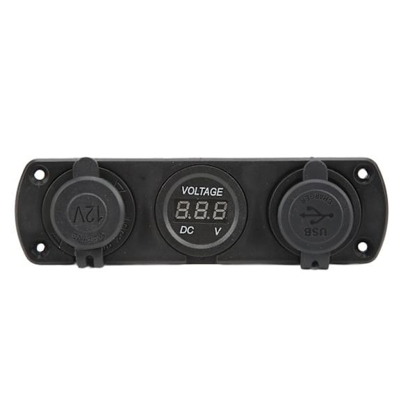 3-i-1-laderudtag Panel Dobbelte USB-udtag Panel Cigarettænderudtag LED Digital Voltmeter til Lastbil Marine RV