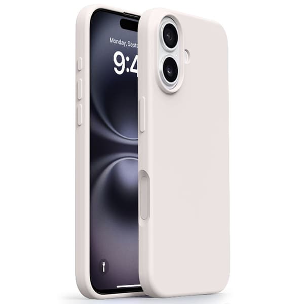 Compatible with iPhone 17 Thin Silicone Case - White Vit white