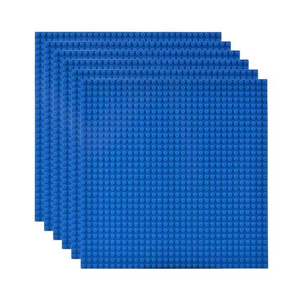 Grunnplater Byggebase for byggeklosser Pakke med 6 Blue