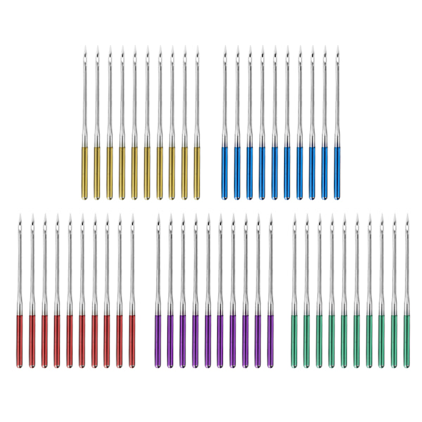 50st maskinnål färg skaft Antihoppande trådpunkt legering synål ersättning