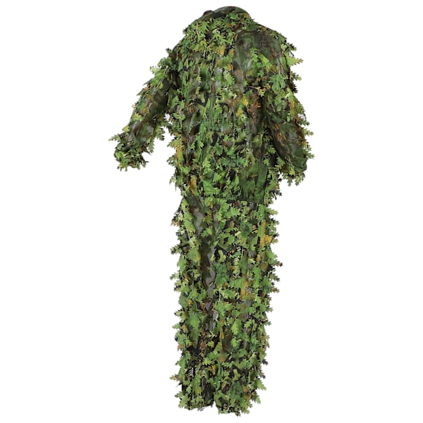 Green Wild Camouflage Ghillie Suit 3D Leaf jackor och byxor Set Kläder för jakt