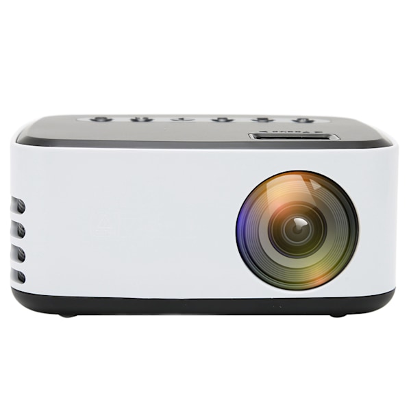 Miniprojektor Musta Valkoinen HD 1080P Kannettava Ulko- ja Kotiteatteriprojektor Älypuhelimelle Tabletille Kannettavalle Tietokoneelle TV-tikulle EU-pistoke 100‑240V