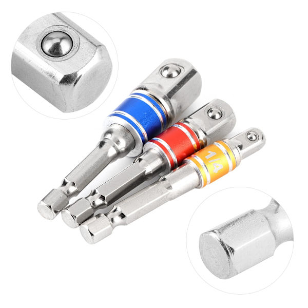 3 st/set sexkantsborrhylsa Adapter Drive Elektrisk slagskruvdragare 1/4in 3/8in 1/2in Typ B