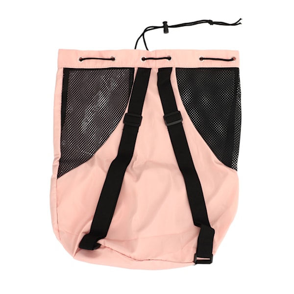 Mesh Beach Ryggsäck Justerbar axelrem Lätt andas Mesh och PVC Swim Mesh Ryggsäck för Gym Rosa