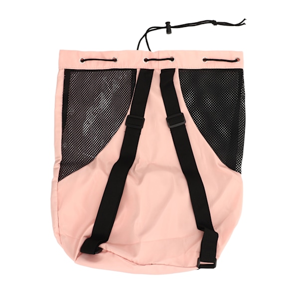 Mesh Strand Ryggsekk Justerbar skulderstropp Lett pustende Mesh og PVC Svømme Mesh Ryggsekk for Trening Rosa