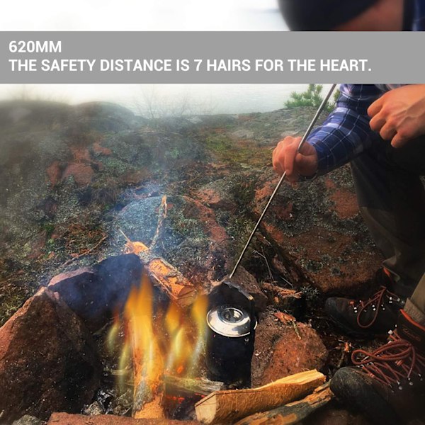 1 set Fire Pit Poker Teleskopisk Fire Blow Pipe Multifunktion Extra lång Portabel Campfire Poker Survival Kit för öppen spis Camping spis
