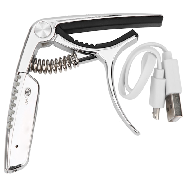 Gitarr Capo Tuner 2 i 1 zinklegering Inbyggt uppladdningsbart batteri RGB LED Display GT-100 (svart)