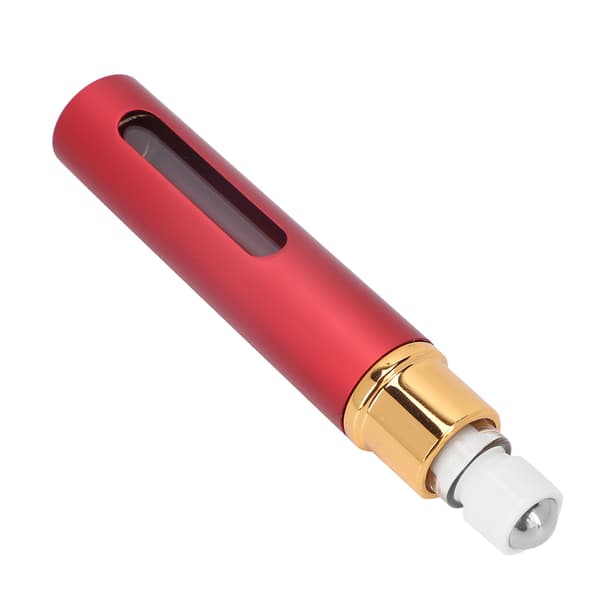Mini påfyllbar parfymflaska Alumite Synlig Bärbar Läcksäker Tom Roll On-flaska 10ml Röd