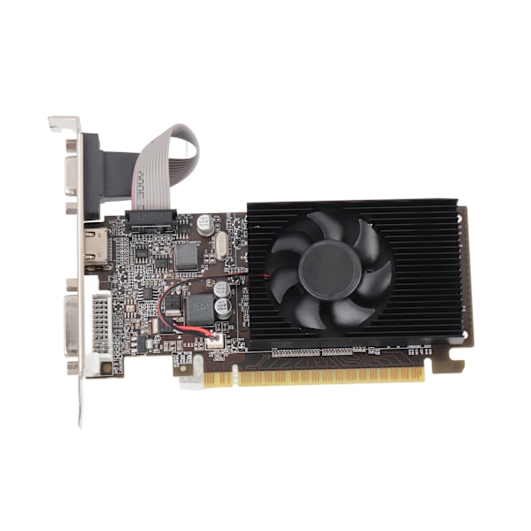 GT610 1GB DDR3 grafikkortstøtte DVI VGA HD Multimedia Interface 64-biters spillgrafikkort med Silence Cooling Fan