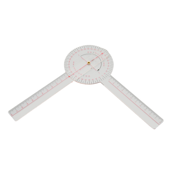 Liten led Goniometer 360 grader Klar skala Knän Armbågar Fingrar Goniometer Verktyg Transparent