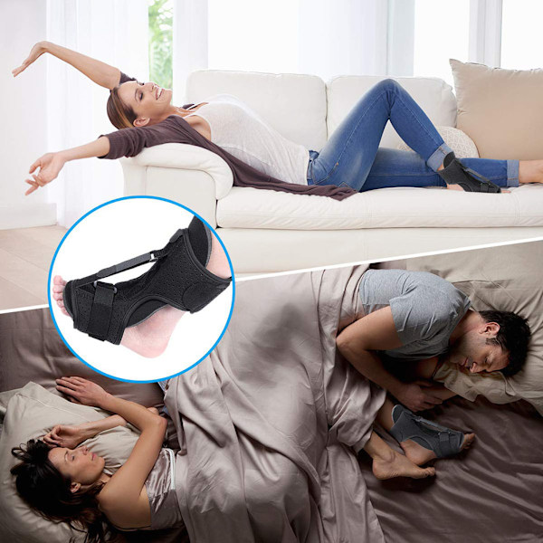 Justerbar Plantar Fasciitis Natskinne Foddrop Ortotisk Brace Natskinne til Plantar Fasciitis